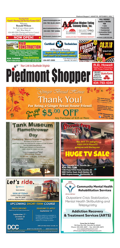 Piedmont Shopper - Aug 30, 2018