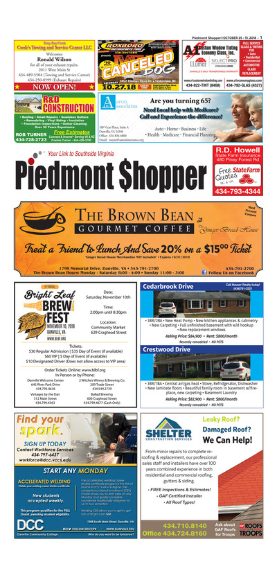 Piedmont Shopper - Oct 25, 2018