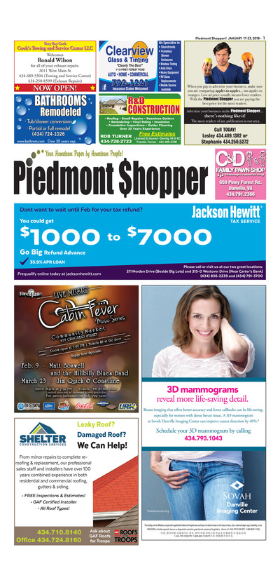 Piedmont Shopper - Jan 17, 2019