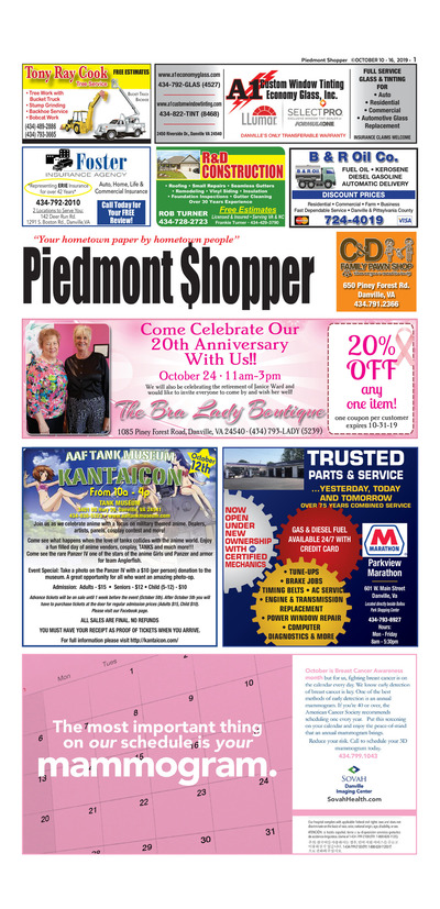 Piedmont Shopper - Oct 10, 2019