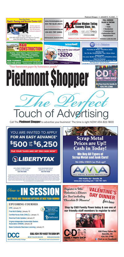 Piedmont Shopper - Jan 9, 2020