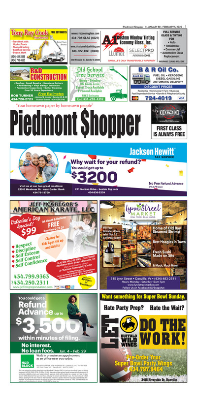 Piedmont Shopper - Jan 30, 2020