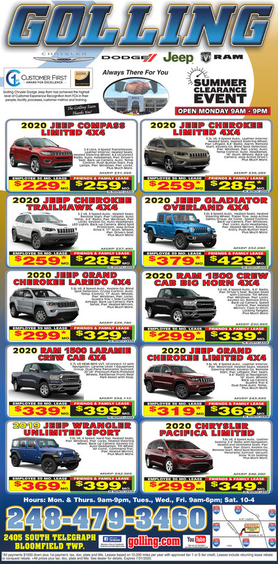Oakland Press - Local Auto Deals - Jul 12, 2020