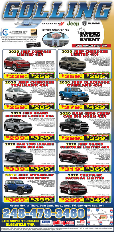 Oakland Press - Local Auto Deals - Jul 19, 2020
