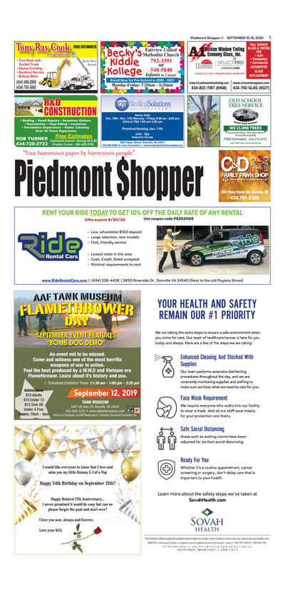 Piedmont Shopper - Sep 10, 2020