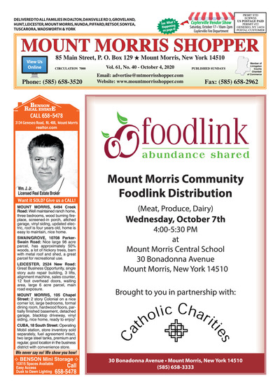 Mount Morris Shopper - Oct 4, 2020