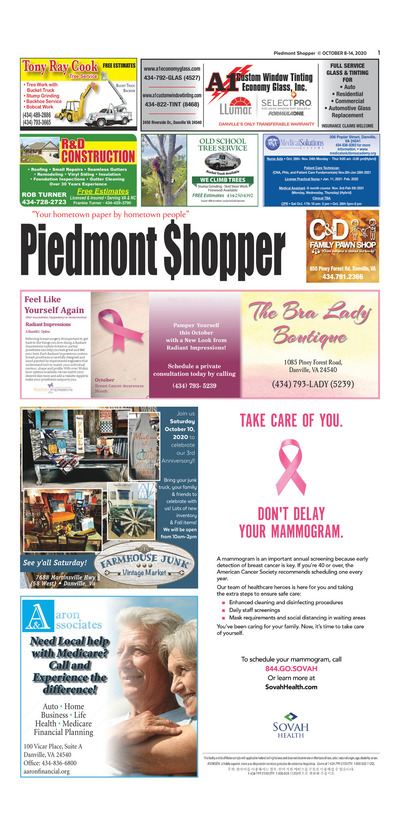 Piedmont Shopper - Oct 8, 2020