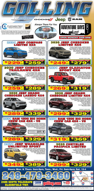 Oakland Press - Local Auto Deals - Oct 25, 2020
