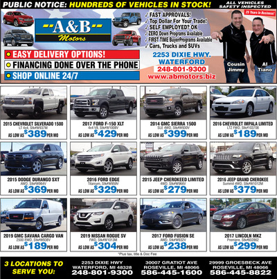 Oakland Press - Local Auto Deals - Jan 3, 2021