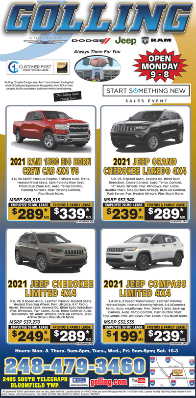 Oakland Press - Local Auto Deals - Jan 17, 2021