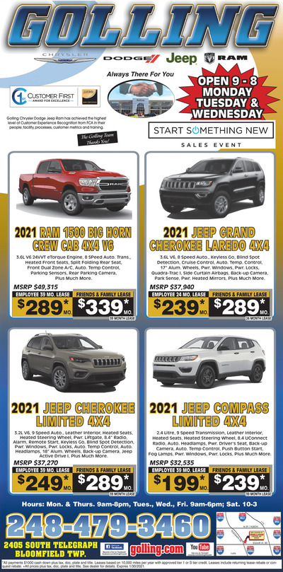 Oakland Press - Local Auto Deals - Jan 24, 2021