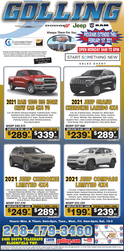 Oakland Press - Local Auto Deals - Jan 31, 2021