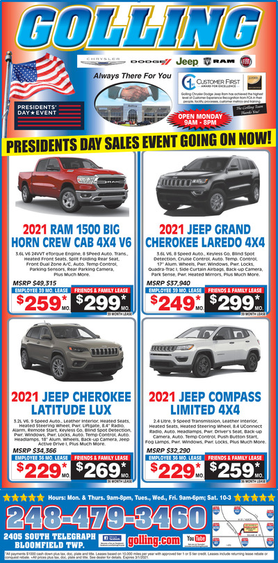 Oakland Press - Local Auto Deals - Feb 14, 2021