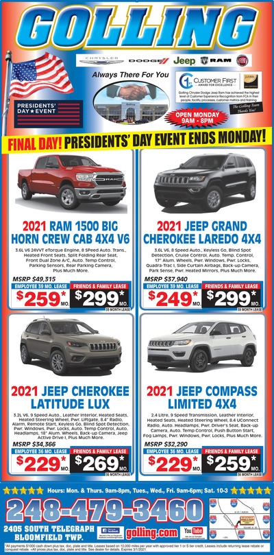 Oakland Press - Local Auto Deals - Feb 28, 2021