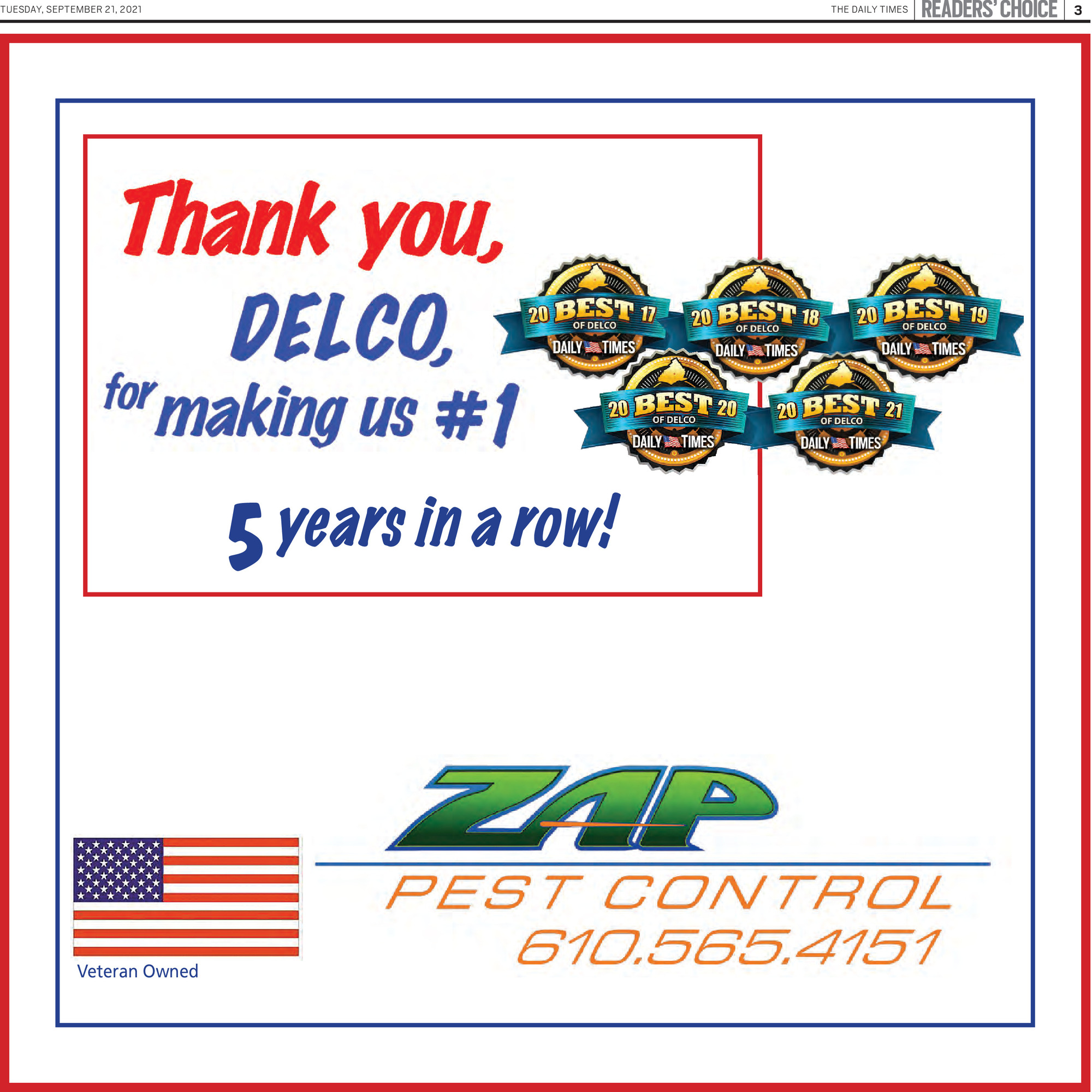 Delco Daily Times Special Sections Best of Delco Winners 2021