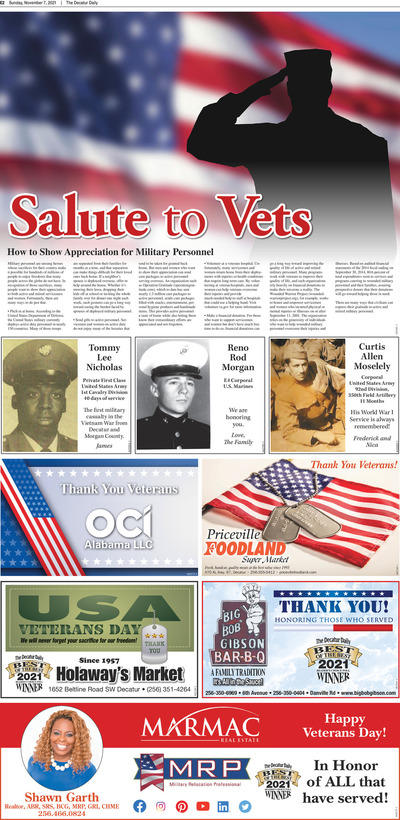 Decatur Daily - Special Sections - Salute to Vets - 2021