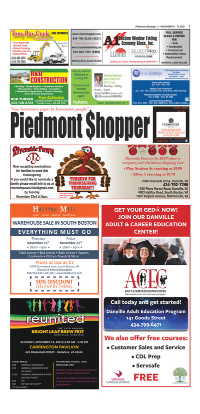 Piedmont Shopper - Nov 11, 2021
