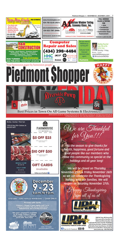 Piedmont Shopper - Nov 25, 2021