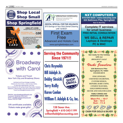 Delco Daily Times - Special Sections - Shop Local Shop Small - November 2021
