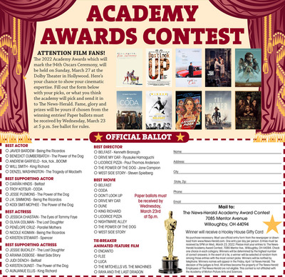 News-Herald - Special Sections - Academy Awards Contest