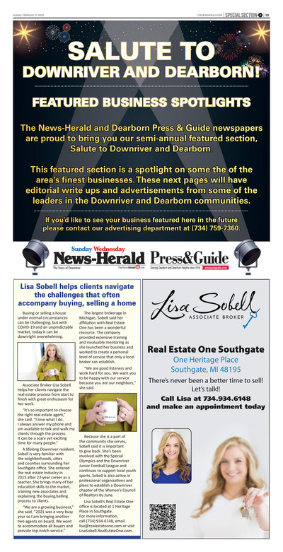 News Herald South - Special Sections - Salute to Downriver and Dearborn - February 2022