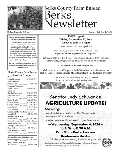 Berks County Farm Bureau Newsletter - August 2024