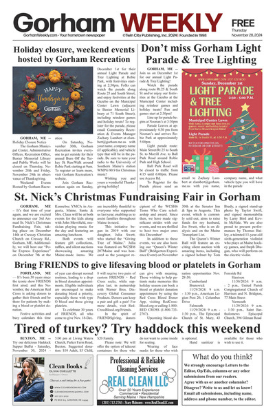 Gorham Weekly - Nov 28, 2024