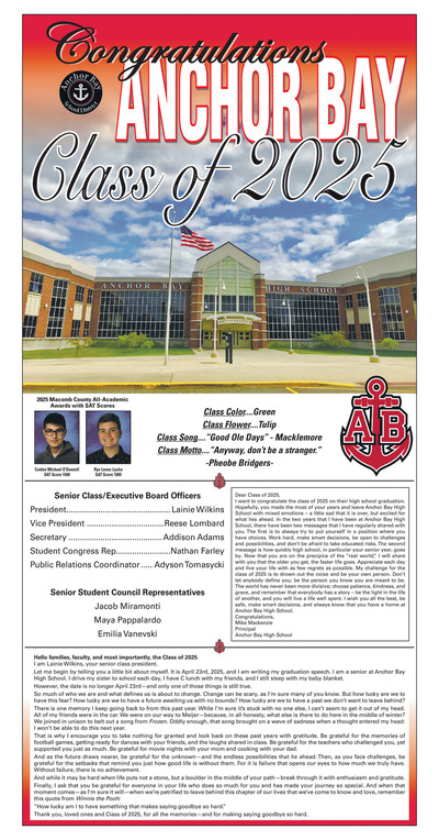 Macomb Daily - Special Sections - Anchor Bay Class of 2025 - May 2025