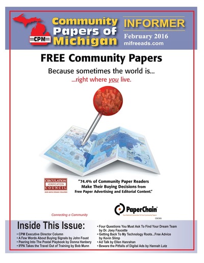Community Papers of Michigan Newsletter - February 2016