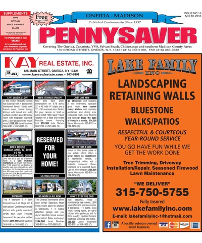 Oneida-Madison Pennysaver - Apr 10, 2016