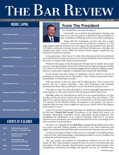 The Bar Review - April 2026