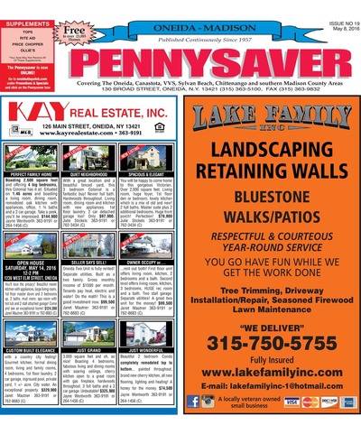 Oneida-Madison Pennysaver - May 8, 2016