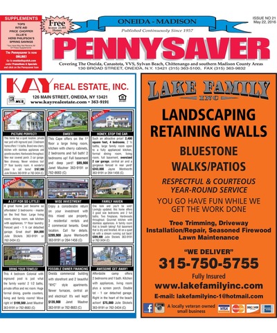 Oneida-Madison Pennysaver - May 22, 2016