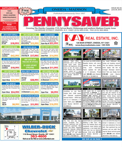 Oneida-Madison Pennysaver - Jun 26, 2016