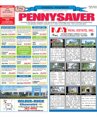 Oneida-Madison Pennysaver - Jul 24, 2016