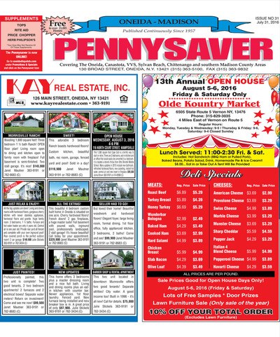 Oneida-Madison Pennysaver - Jul 31, 2016