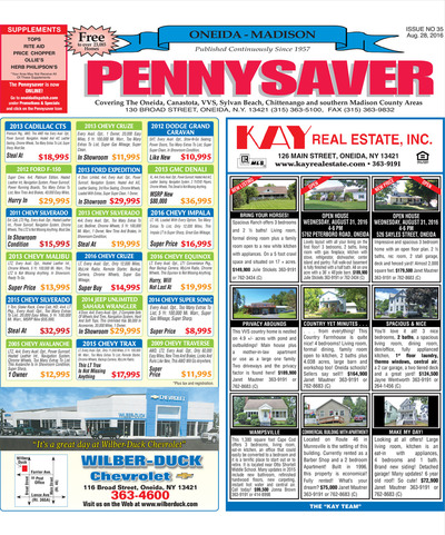 Oneida-Madison Pennysaver - Aug 28, 2016