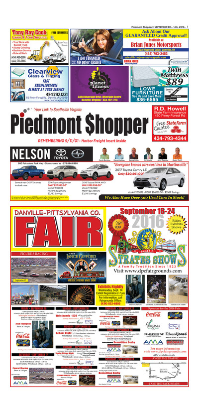 Piedmont Shopper - Sep 8, 2016