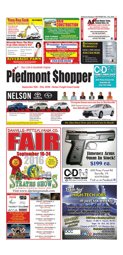 Piedmont Shopper - Sep 15, 2016