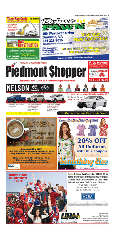 Piedmont Shopper - Sep 22, 2016