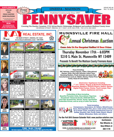 Oneida-Madison Pennysaver - Nov 13, 2016