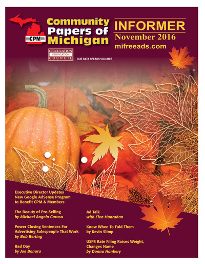 Community Papers of Michigan Newsletter - November 2016