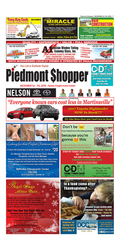 Piedmont Shopper - Dec 1, 2016