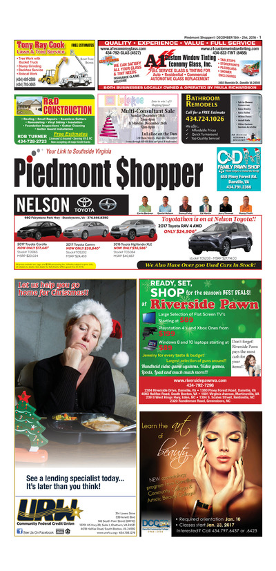 Piedmont Shopper - Dec 15, 2016