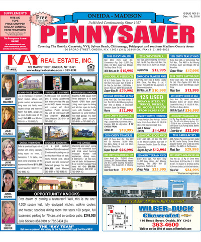 Oneida-Madison Pennysaver - Dec 18, 2016