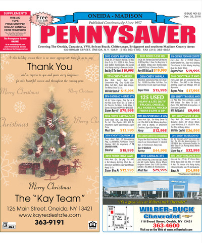 Oneida-Madison Pennysaver - Dec 25, 2016