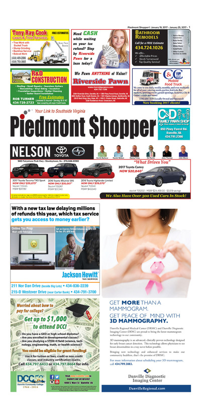 Piedmont Shopper - Jan 19, 2017