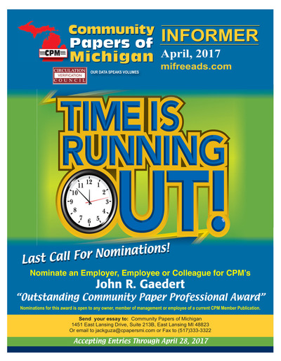 Community Papers of Michigan Newsletter - April 2017
