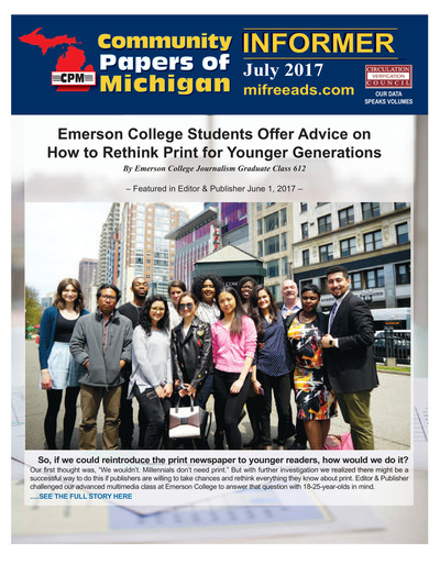 Community Papers of Michigan Newsletter - July 2017