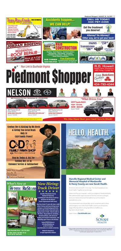 Piedmont Shopper - Aug 10, 2017